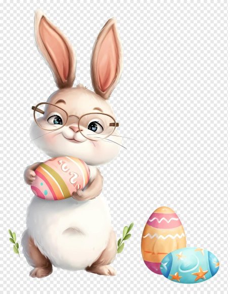 Пасхальный кролик с яйцами