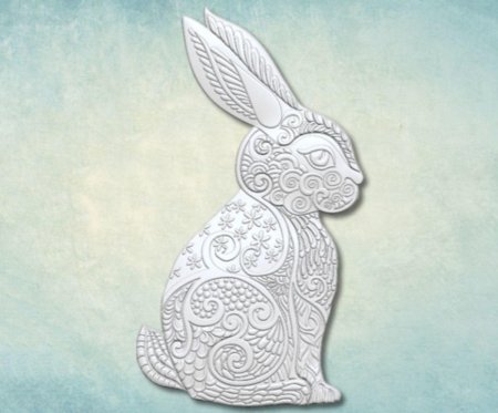 Молд пасхальный кролик 3д