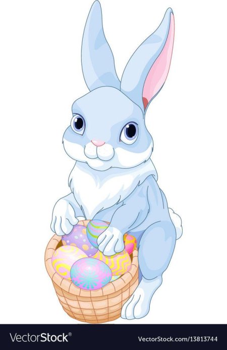 Пасхальный кролик с корзинкой яиц