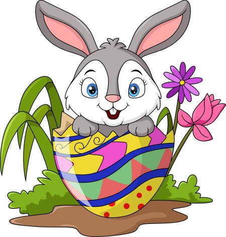 Пасхальные кролики мультяшные