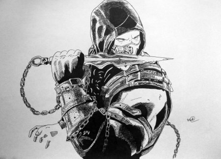 Скорпион мортал комбат рисунок