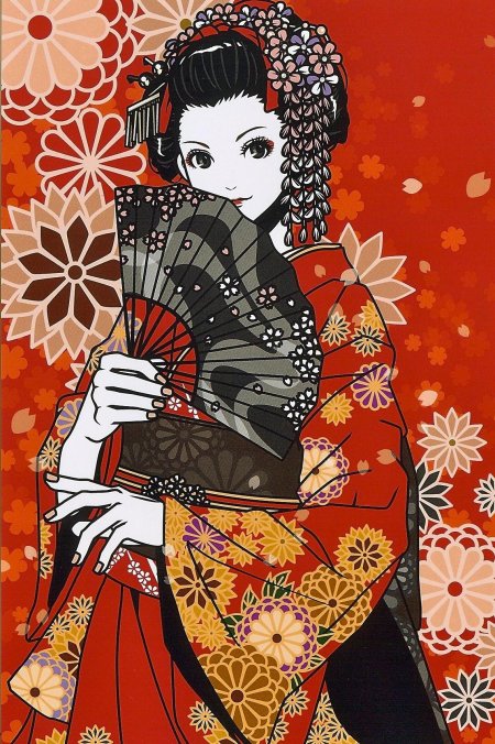 Японская живопись гейши geisha art гейша иллюстрация japanese art