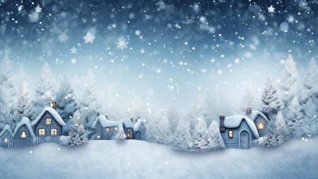 Зимняя новогодняя деревня