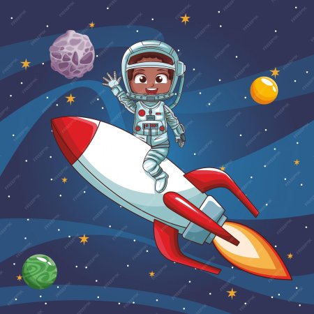 Космонавт в ракете