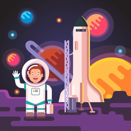 Космонавт в ракете