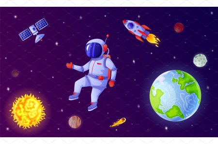 Космонавт с ракетой