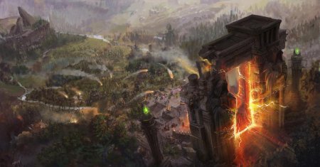 Осада города фэнтези арт