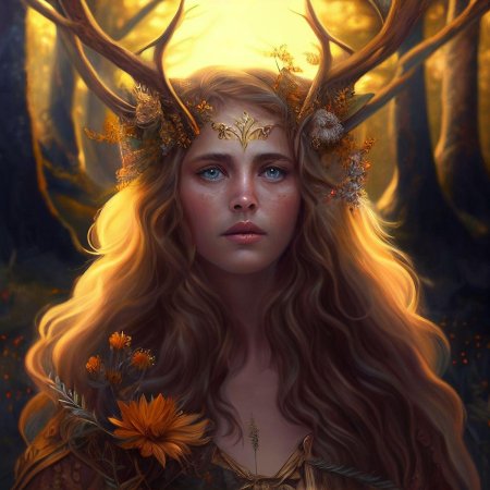 Девушка с оленьими рогами