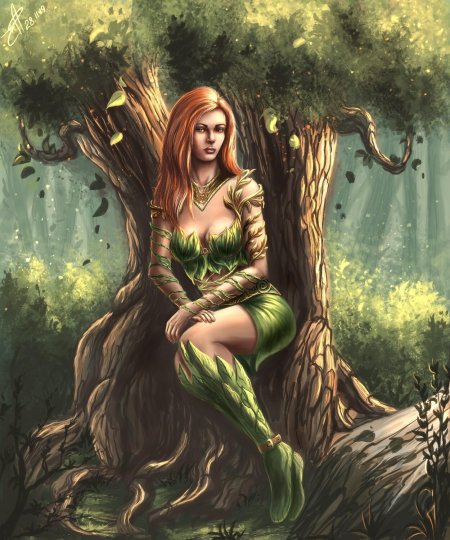 Нимфа лесная на троне