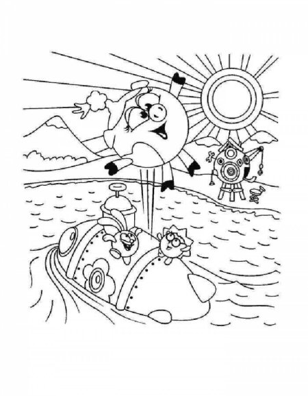 Смешарики раскраска