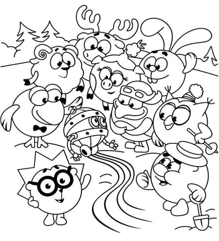 Раскраска смешарики люсьен