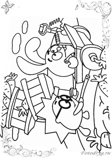 Смешарики раскраска