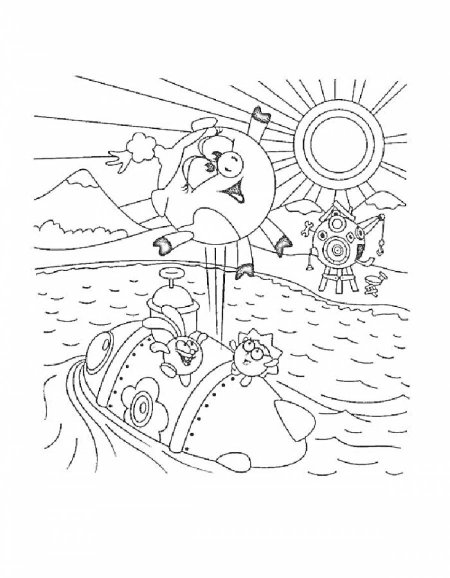 Смешарики раскраска