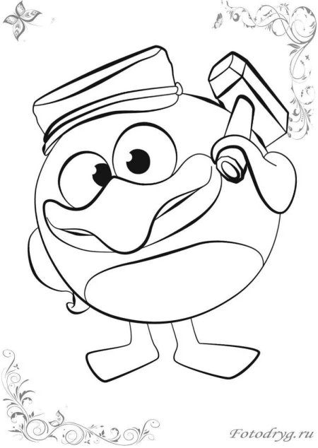 Раскраска смешарик