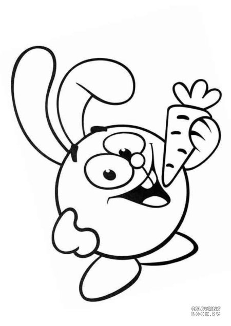 Раскраска смешарики крош