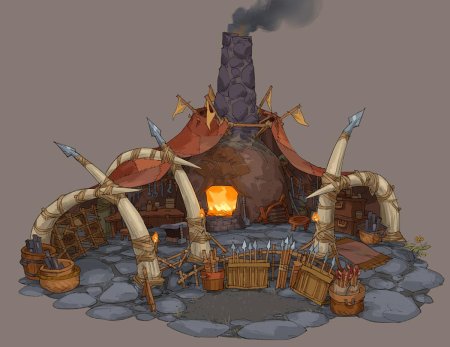 Blacksmith shop concept art
