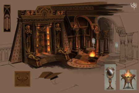 Египетский тронный зал концепт арт