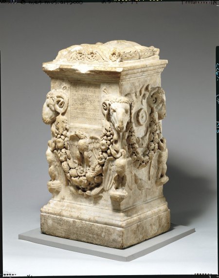 Marble funerary altar