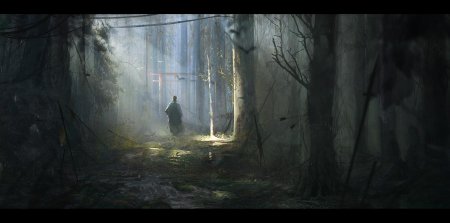 Парень в лесу арт