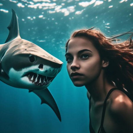 Океан с акулами