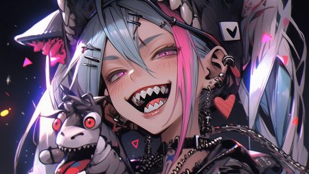 Аниме девушка с клыками