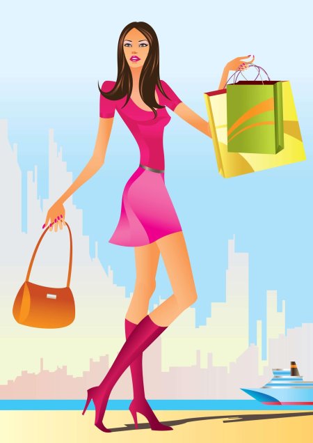 Девушка с покупками