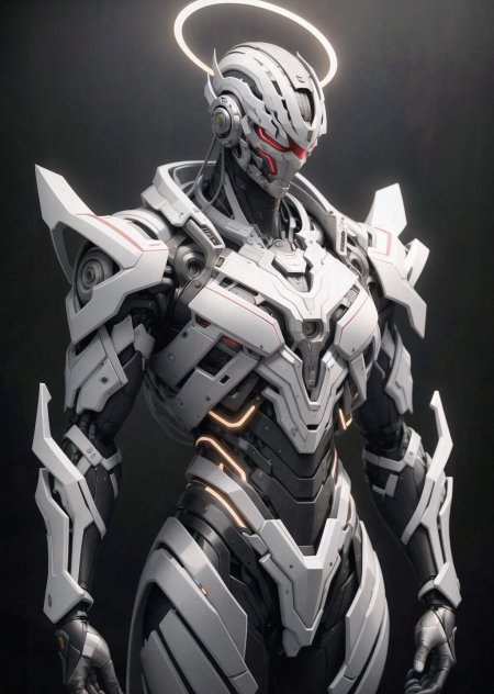Фантазии робот в доспехах с четырьмя руками