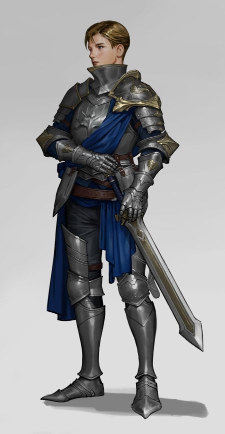 Аниме рыцарь паладин в доспехах