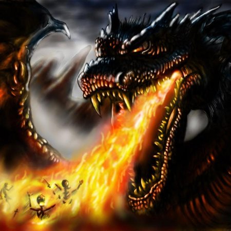 Дракон дышит огнем