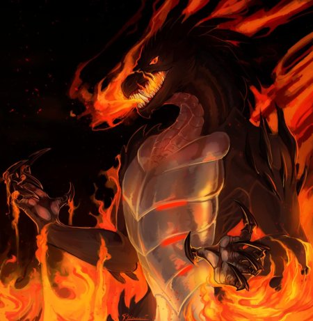 Огненный дракон арт