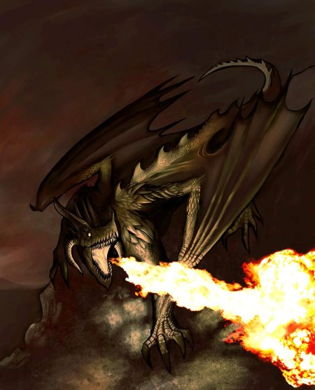 Огнедышащий дракон