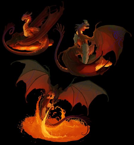 Дракон дышит огнем