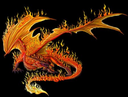 Красный огненный дракон