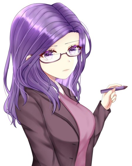 Девушка с фиолетовыми волосами аниме