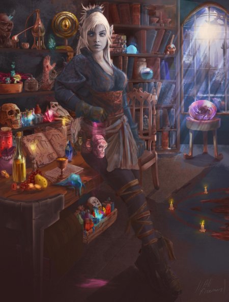 Алхимическая лаборатория фэнтези арт