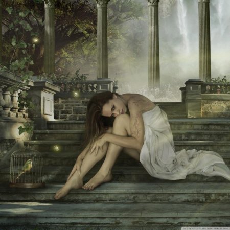 Задумчивая девушка фэнтези