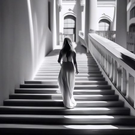 Девушка на лестнице