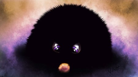 Черный пушистик