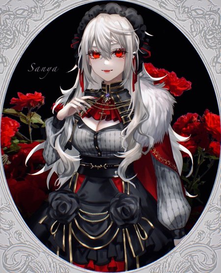 Беловолосая девушка аниме