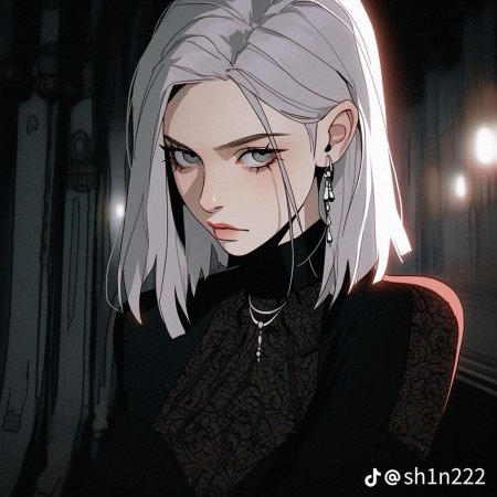 Девушка с белыми волосами арт