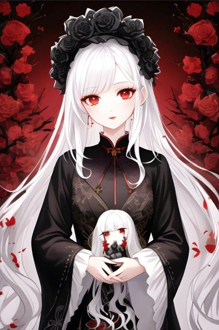 Белые волосы аниме