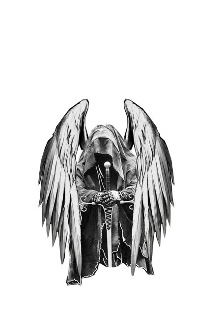 Эскиз тату ангел хранитель