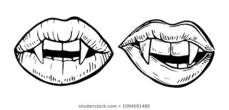 Раскраска губы с клыками