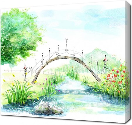 Пейзаж с мостиком