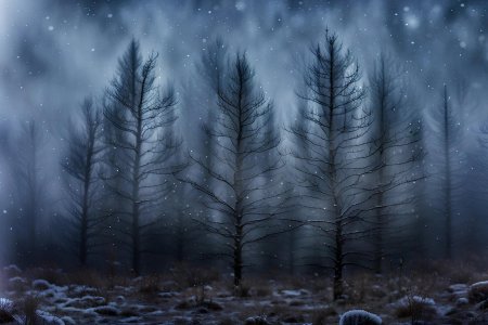 Мрачный зимний лес