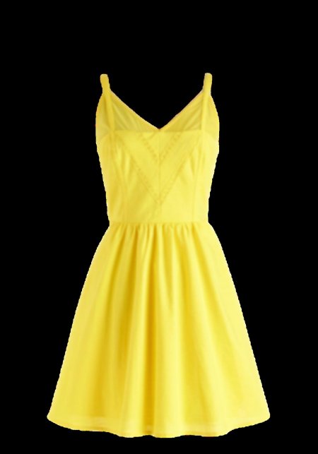 Желтое платье без модели