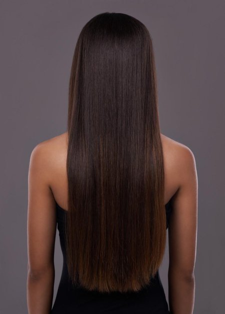 Прямые волосы сзади