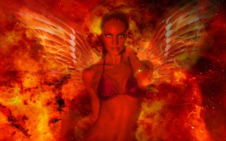Девушка с огненными крыльями