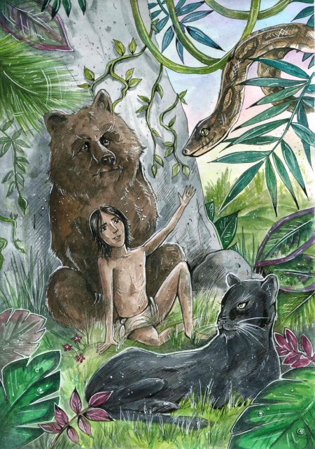 Маугли иллюстрации