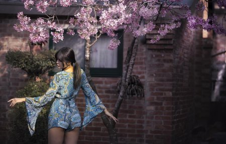 Девушка под сакурой